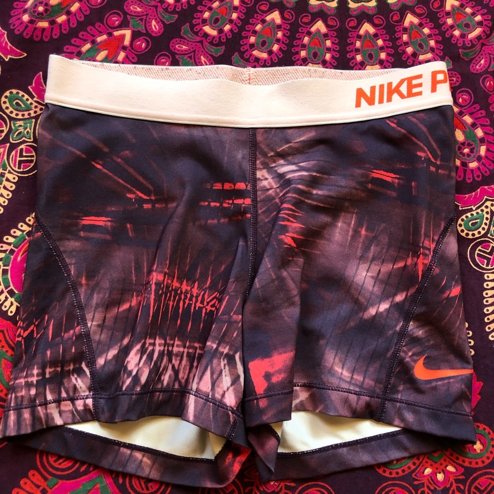 PURPLE & PINK NIKE PRO SHORTS